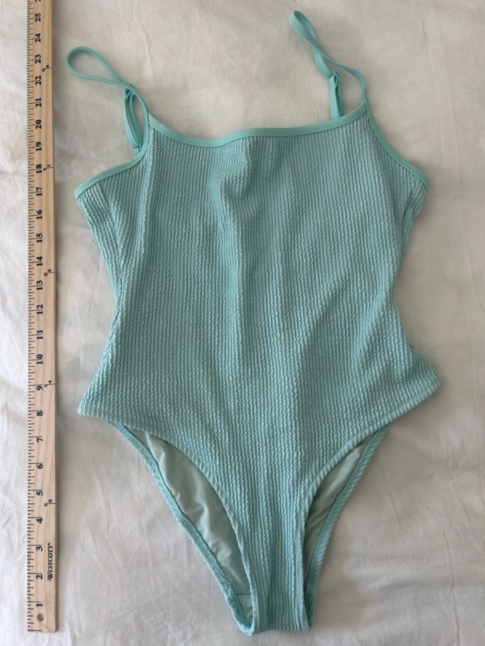 Aerie One Piece Swimsuit Blue Turquoise Textured Small